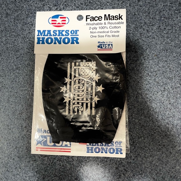 NEW PINK MASK of HONOR NEW in PACKAGE OSFM 100% 2-ply Cotton - Picture 4 of 4